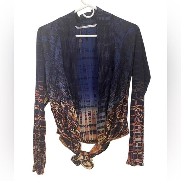 Twelfth Street‎ by Cynthia Vincent Beautiful Silk Whimsical Colorful Tie Top Sm - Picture 1 of 7